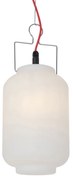 Buiten hanglamp wit 20 cm met rode stekker IP44 - Pion Modern E27 IP44 Buitenverlichting rond