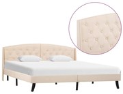 vidaXL Bedframe stof crème 160x200 cm