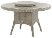 4 Seasons Outdoor Victoria dining tafel Ø 130 cm pure zonder Lazy Susan Tuintafel   beige weerbestendig
