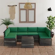 vidaXL 7-delige Loungeset met kussens pallet massief grenenhout