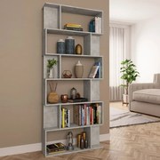 vidaXL Boekenkast/kamerscherm 80x24x192 cm spaanplaat betongrijs