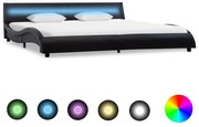 vidaXL Bedframe met LED kunstleer zwart 180x200 cm