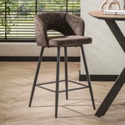 Bruine Barstoel Met Ronde Rugleuning Stof