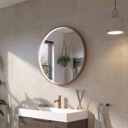 Ben Callisto ronde spiegel met LED verlichting en anti-condens Ø80cm geborsteld koper