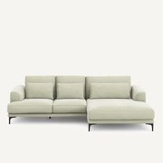 XL longchair met rechterhoek van stonewashed fluweel, MARSILE