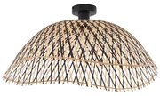 Art Deco plafondlamp zwart bamboe 60 cm - Alka Art Deco E27 rond Binnenverlichting Lamp