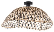 Art Deco plafondlamp zwart bamboe 60 cm - Alka