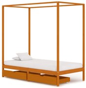 vidaXL Hemelbedframe met 2 lades massief grenenhout 90x200 cm