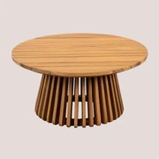 Ronde Salontafel Van Acaciahout (ø80 Cm) Mura Acacia Bruin - Sklum