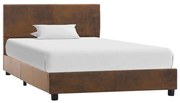 vidaXL Bedframe kunstsuède bruin 100x200 cm