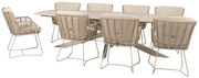 4 Seasons Outdoor Fabrice tuinset latte met Prado tafel met keramisch blad in barrelvorm 300 cm Tuinset   beige weerbestendig