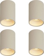 Set van 4 moderne opbouwspots beige GU10 50mm rond - Deep