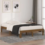 vidaXL Bedframe massief hout honingbruin 120x190 cm 4FT small double