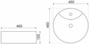 Kerra KR 138 opbouw waskom 46cm wit met kraangat