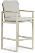 Barstoel Aluminium/Teak Taupe-naturel-bruin Lifestyle Garden Furniture Faro