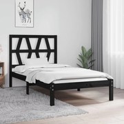 vidaXL Bedframe massief grenenhout zwart 90x200 cm