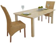 vidaXL Eetkamerstoelen 2 st natuurlijk rattan bruin