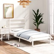 vidaXL Bedframe massief hout wit 75x190 cm 2FT6 Small Single