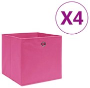 vidaXL Opbergboxen 4 st 28x28x28 cm nonwoven stof roze