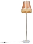 Retro vloerlamp messing met Granny kap goud 45 cm - Kaso Retro E27 rond Binnenverlichting Steen / Beton Lamp