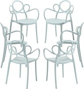 Set 6 Sky Stoelen met Armleuningen