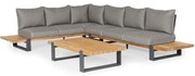 SUNS Nardo hoek loungeset 3 delig groot light anthracite mixed weave / matt royal grey