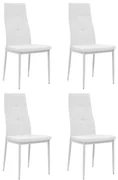 vidaXL Eetkamerstoelen 4 st kunstleer wit