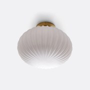 Plafondlamp of wandlamp, messing en opaline glas, AMIA
