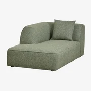 Linker Chaise Longue Voor Cardea Gestoffeerde Modulaire Bank Bouclé Groen – Salie - Sklum