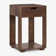 Set Van 2 Vierkante Nachtkastjes 35x35 Cm In Leduc Hout Donker Handvat Hout - Sklum