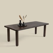Walnoot Eettafel Met Ronde Poten 200 Cm - 200 X 100cm.