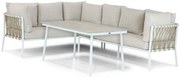 Dining Loungeset 7 personen Aluminium/rope Wit  Lifestyle Garden Furniture Cordani