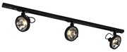 Modern railsysteem met 3 spots zwart 1-fase  - Iconic Go