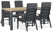 Tuinset 4 personen 180 cm Aluminium/teak Grijs Lifestyle Garden Furniture Marseille/Riviera