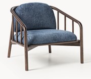 Loungefauteuil Balin van essenhout met teddy-bekleding