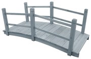 vidaXL Tuinbrug 140x60x56 cm massief vurenhout grijs