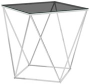 vidaXL Salontafel 50x50x55 cm roestvrij staal zilverkleurig en zwart