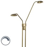 Moderne vloerlamp met dimmer brons met leeslamp met dimmer incl. LED - Eva Modern Binnenverlichting Lamp