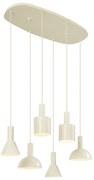 Eettafel / Eetkamer Scandinavische hanglamp creme 6-lichts - BilesScandinavisch E27 Scandinavisch Binnenverlichting Lamp