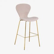 Op Een Hoge Kruk. ↑75 Cm & Goud & Stof Licht Nude Bruin & Tela - Sklum