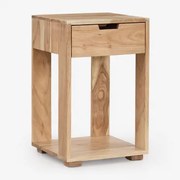 Set Van 2 Vierkante Nachtkastjes 35x35 Cm In Leduc Hout Rustiek Acaciabruin - Sklum