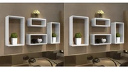 vidaXL Wandplanken kubus 8 st wit