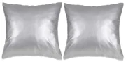 vidaXL Sierkussenset 60x60 cm PU zilver 2-delig