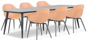 Tuinset 6 personen 240 cm Kunststof Oranje Lifestyle Garden Furniture Lissabon/Vienna