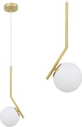 Plafondlamp Hangende Glazen Bol Wit Goud G106-1W Gold White