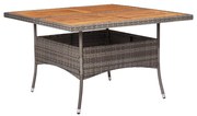 vidaXL Tuintafel poly rattan en massief acaciahout grijs