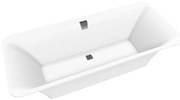 Villeroy & Boch Squaro Edge kunststof duobad quaryl rechthoekig 180x80x45cm incl. poten en afvoer-/overloopcombinatie mat wit UBQ180SQE7DV-RW