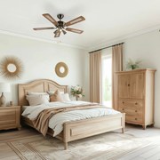 Plafondventilator met lamp brons met hout 110cm 3-lichts met trekschakelaar - Mistral Modern GU10 rond Binnenverlichting Lamp