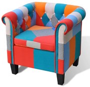 vidaXL Fauteuil met patchwork stof meerkleurig