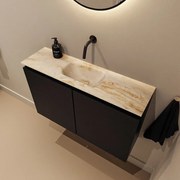 Mondiaz Ture DLux toiletmeubel 80cm urban met wastafel frappe midden zonder kraangat